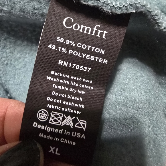 Comfrt You Matter Oversized Baggy Straight/Wide Leg Sweatpants in Jade, Size XL. - Picture 13 of 14